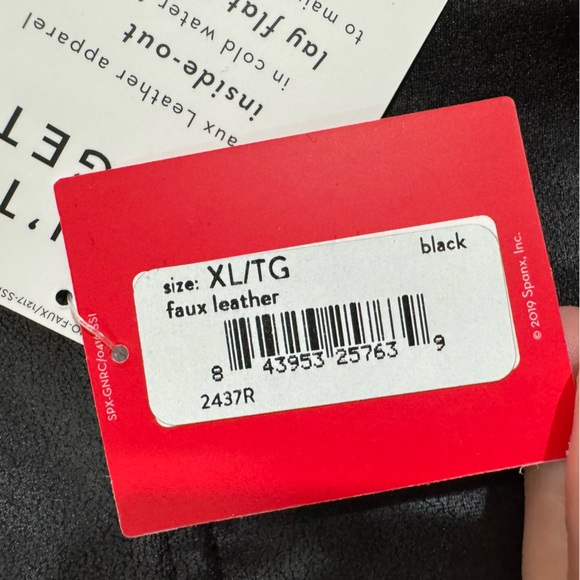 SPANX Faux Leather Leggings High Waisted Size XL - Picture 6 of 9